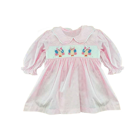 Preorder moq 5 Baby Girls Long Ruffle Sleeve Turkey Thanksgiving Knee Length Dresses