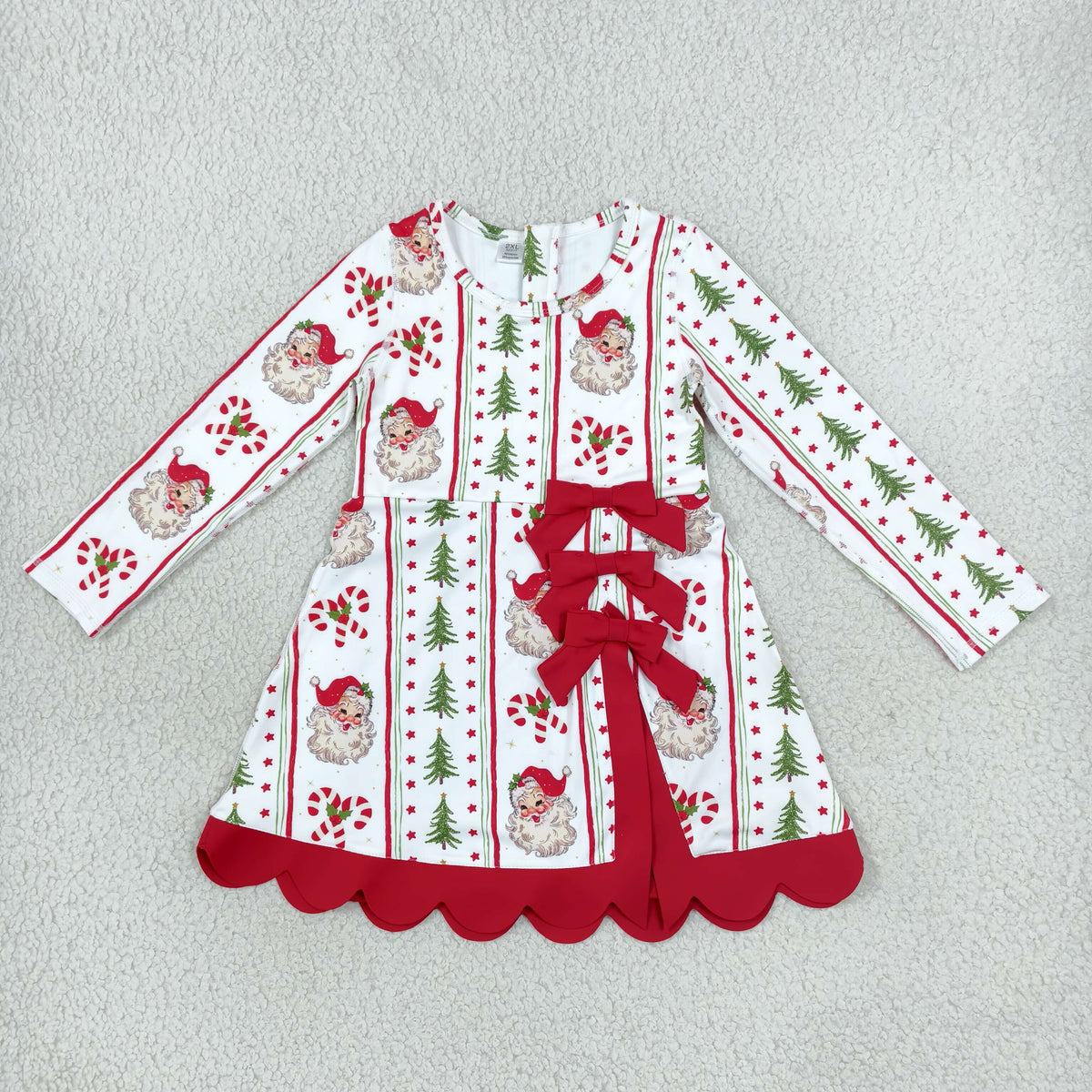 Sibling Baby Girls Long Sleeve Green Frogs Santa Trees Yoga Active Bows Scallop Christmas Sets
