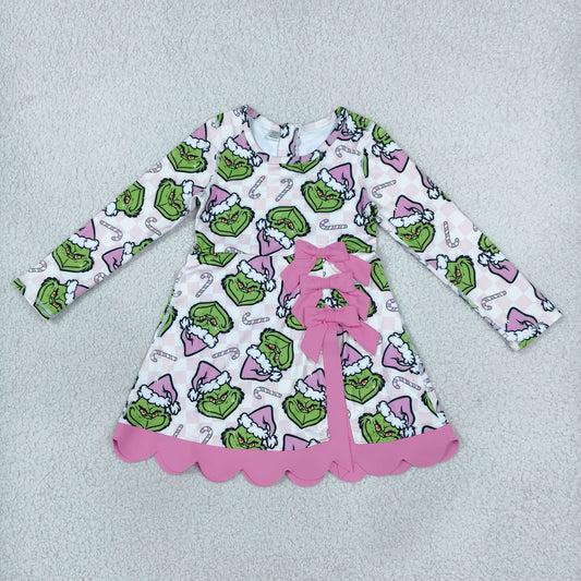 Sibling Baby Girls Long Sleeve Green Frogs Santa Trees Yoga Active Bows Scallop Christmas Sets