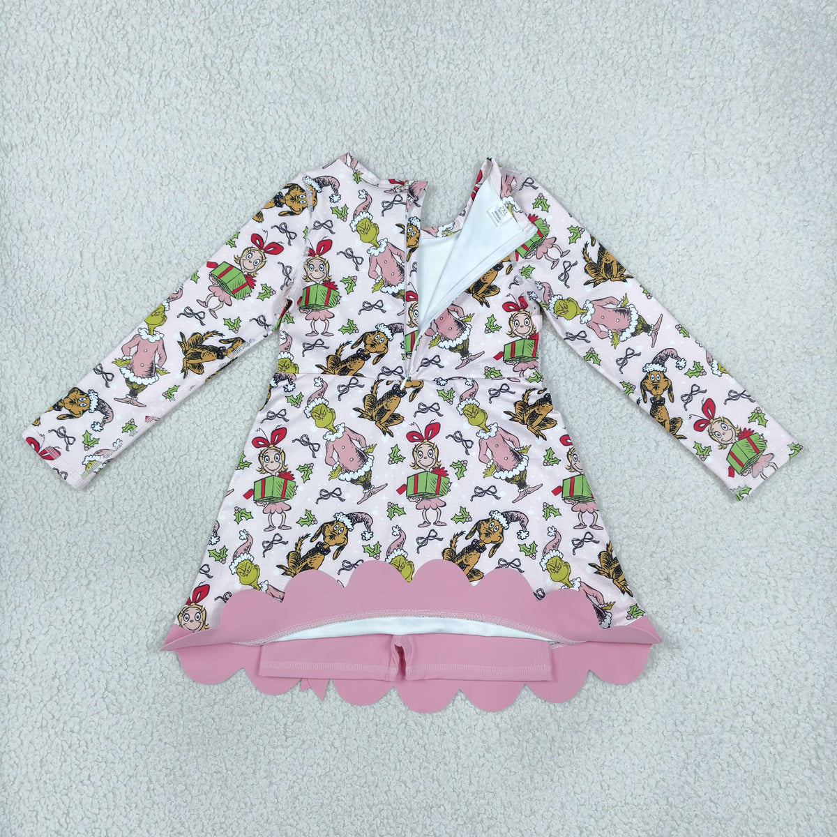 Sibling Baby Girls Long Sleeve Green Frogs Santa Trees Yoga Active Bows Scallop Christmas Sets