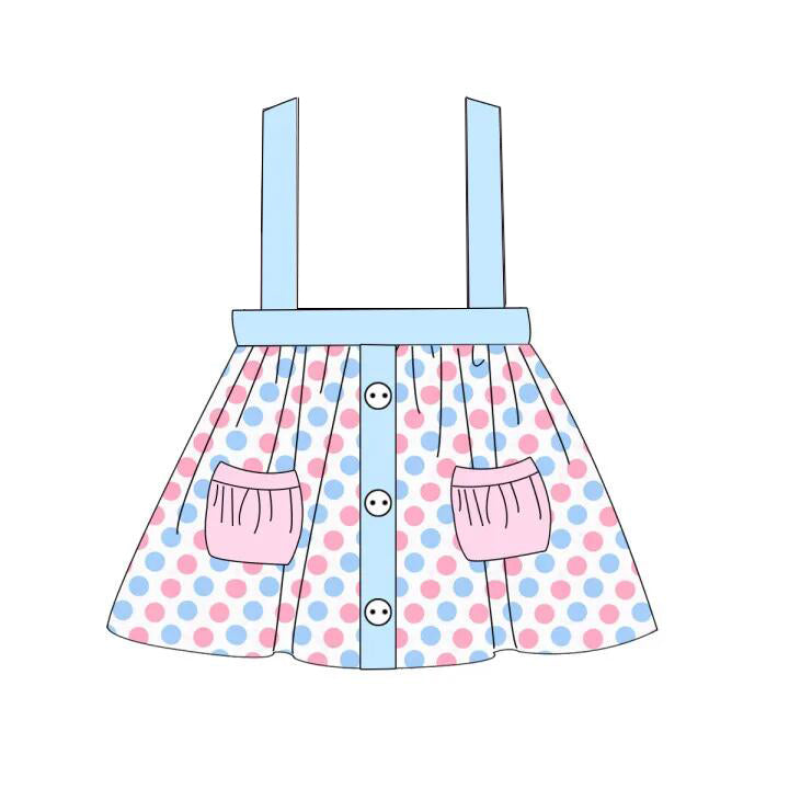 Baby Girls Toddler Dots Pink Suspender Skirts Preorder