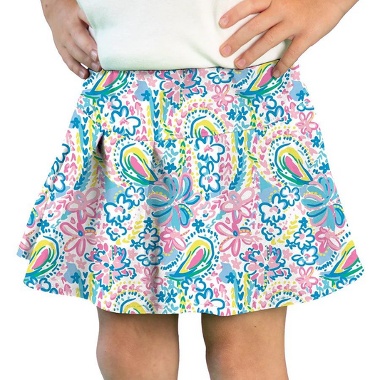 Baby Girls Blue Paisley Knee Length Skirts preorder