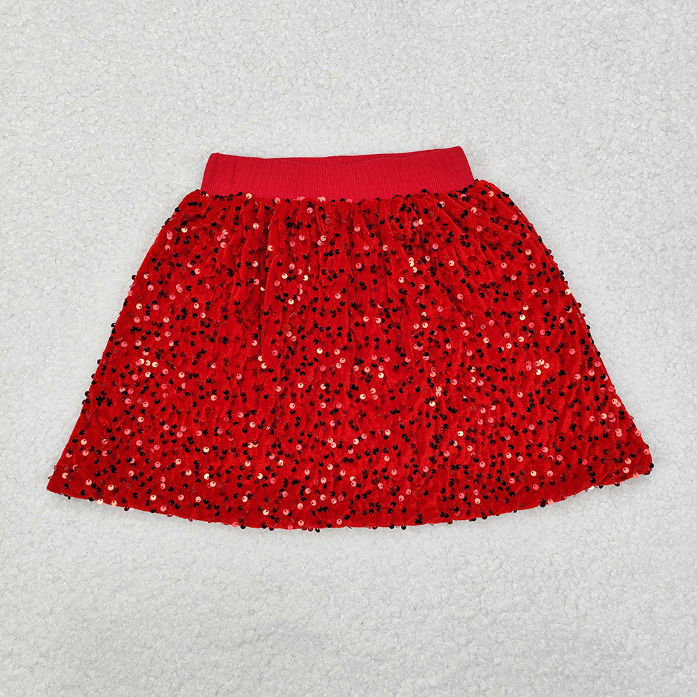 Baby Girls Sequin Red Color Skirts Bottoms