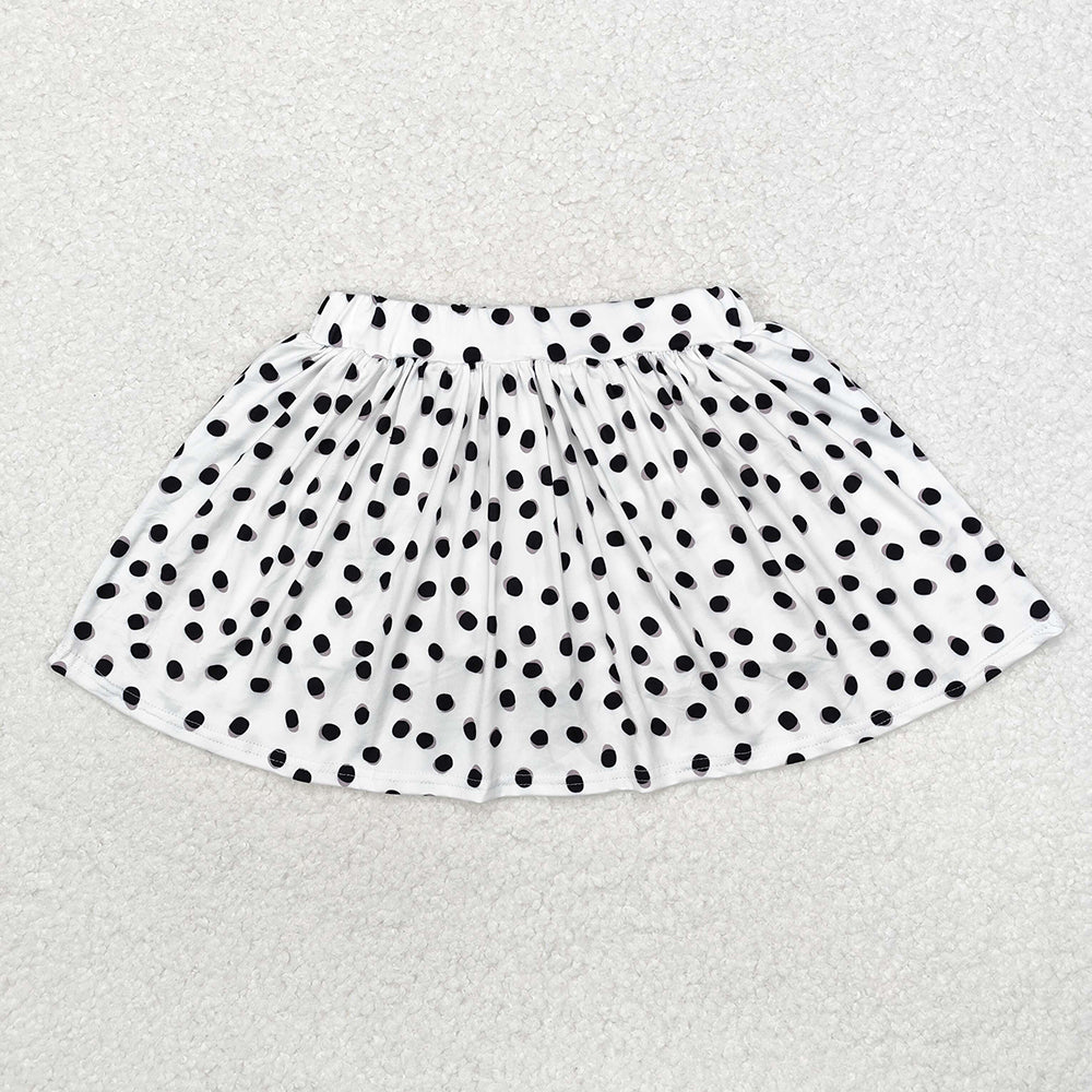 Baby Girls Halloween White Black Polka Dots Skirts