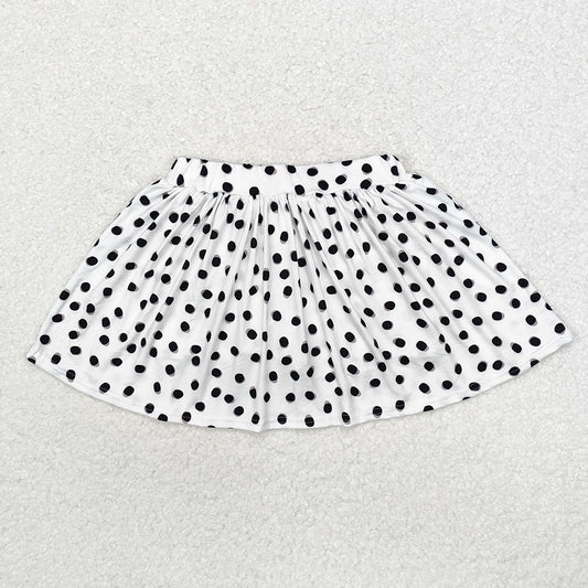 Baby Girls Halloween White Black Polka Dots Skirts