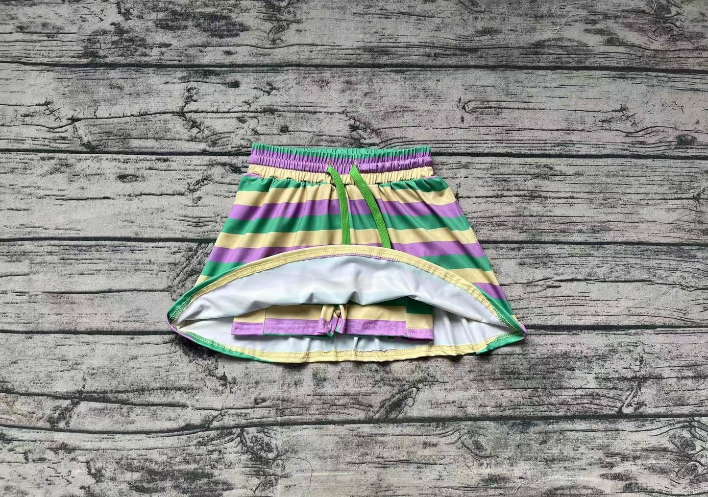 Baby Girls Mardi Gras Stripes Skorts Shorts Skirts