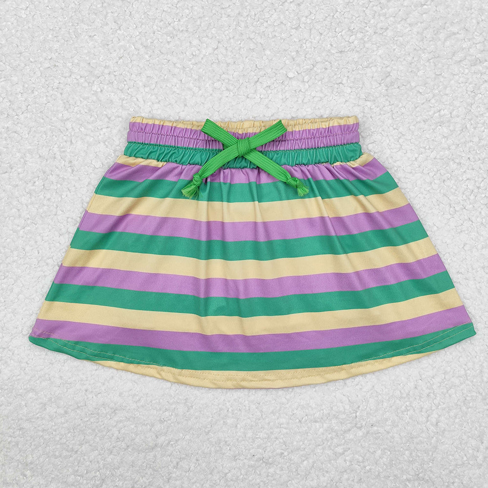 Sibling 3colors Baby Girls Mardi Gras Skorts Shorts Skirts