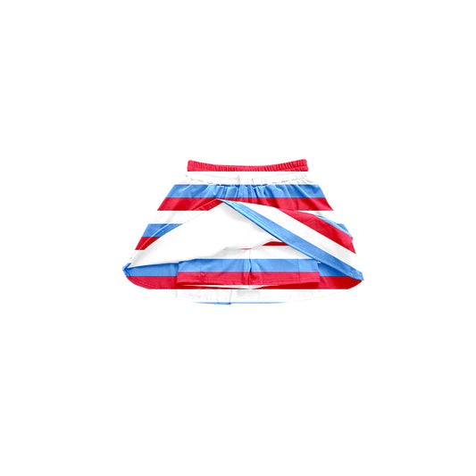 Baby Girls 4th Of July Stripes Summer Skort Skirts Preorder