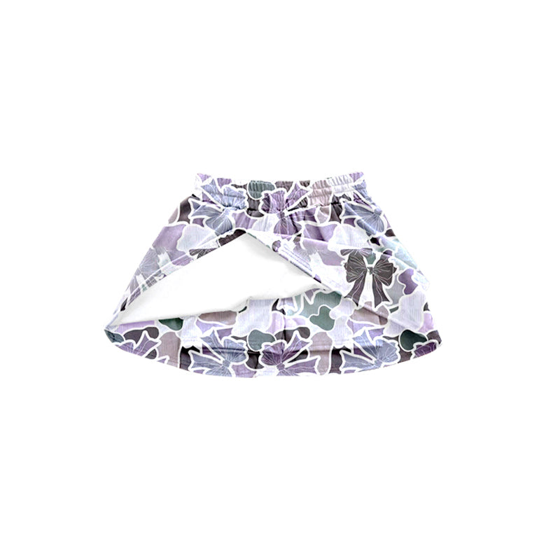 Preorder moq 5 Baby Girls Summer Lavender Camouflage Skorts