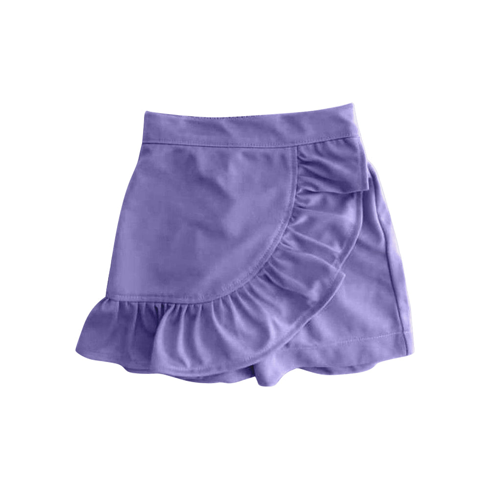 Preorder moq 5 Baby Girls Lavender Ruffles Skort Skirts