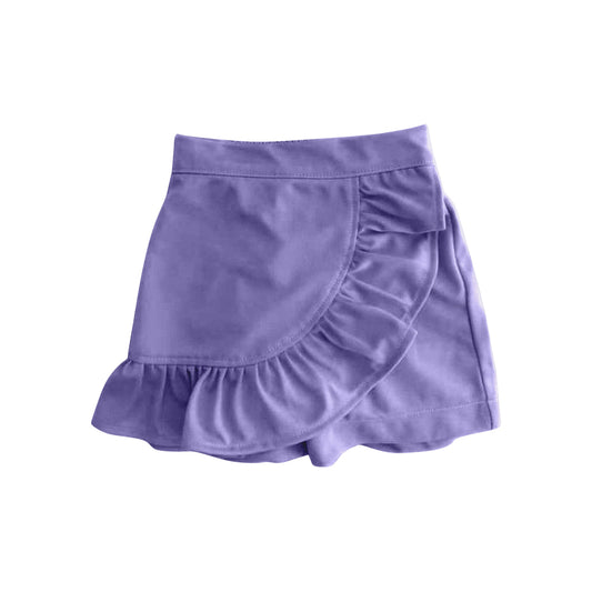 Preorder moq 5 Baby Girls Lavender Ruffles Skort Skirts