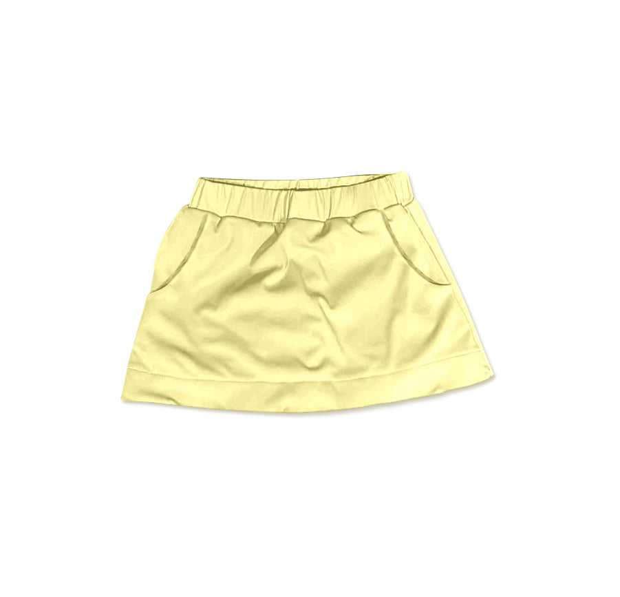 Preorder moq 5 Baby Girls Yellow Pocket Yoga Active Wear Skort