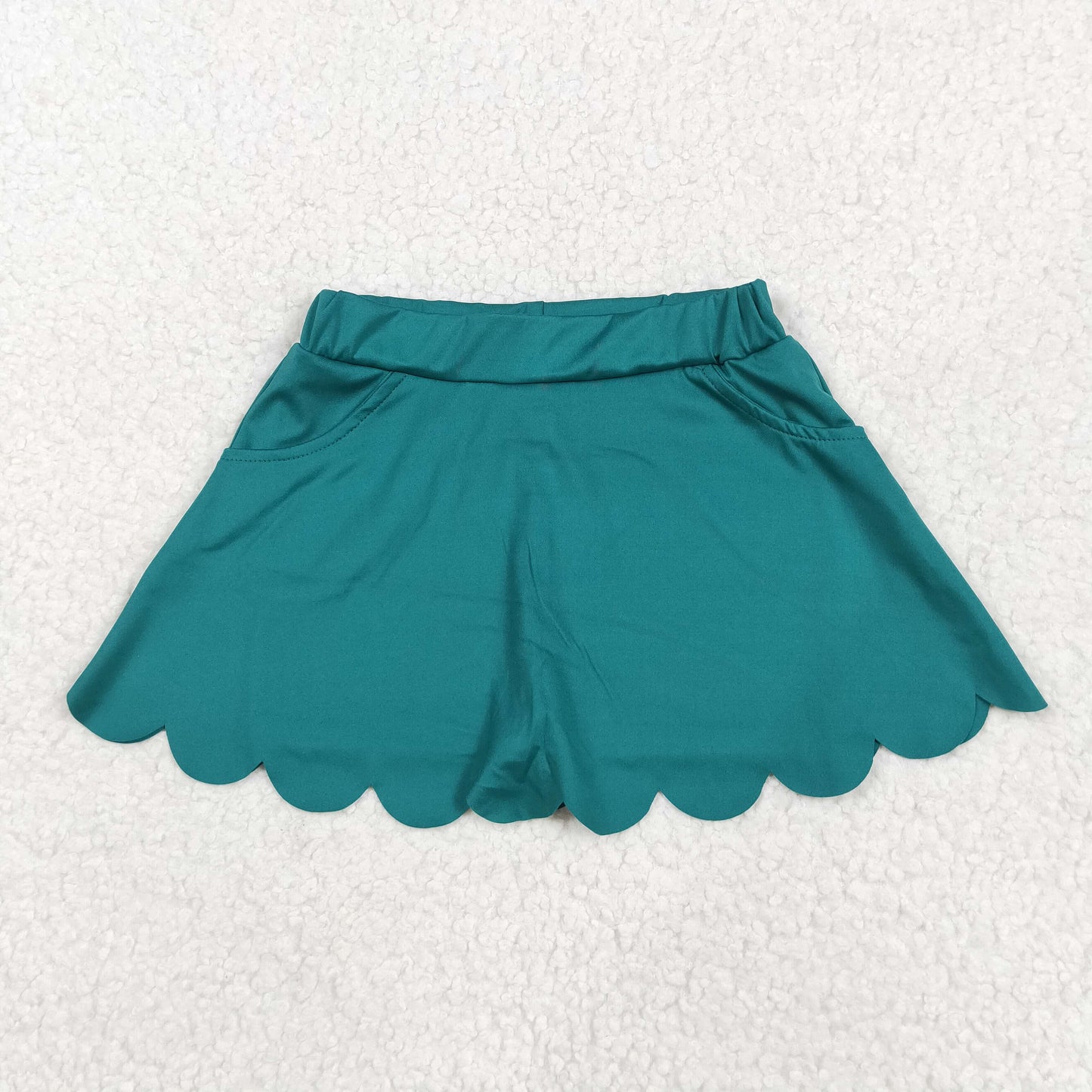 Sibling Baby Girls Yoga Active Pockets Shorts Scallop Skirt Shorts Bottom