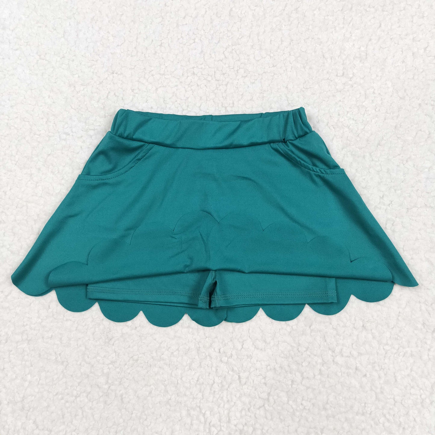 Sibling Baby Girls Yoga Active Pockets Shorts Scallop Skirt Shorts Bottom