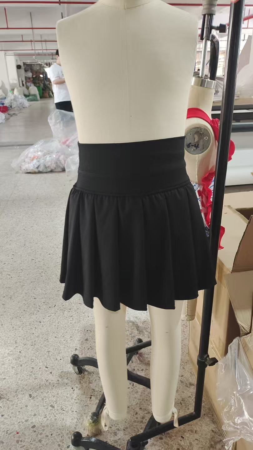 Baby Girls Black Yoga Active Wear Pleated Skirts
