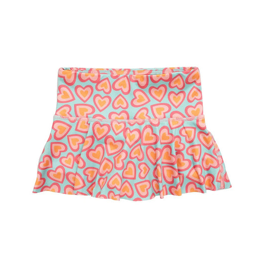 Baby Girls Peach Hearts Yoga Ruffle Active Skirts Preorder