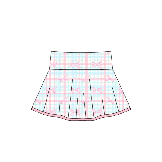Baby Girls Pink Bows Plaid Skirts Preorder