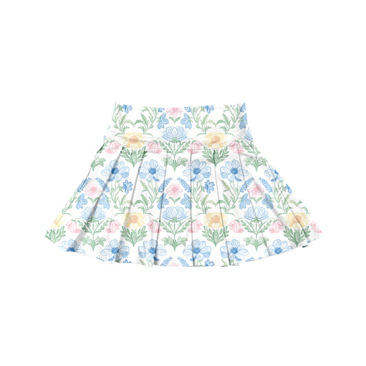 Baby Girls Blue Floral Yoga Skorts Bottom Preorder