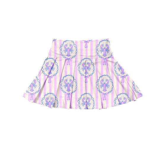 Baby Girls Pink Stripe Bows Crayfishes Yoga Skorts Bottom Preorder