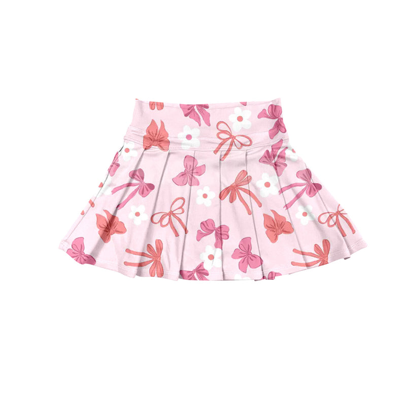 Baby Girls Pink Bows Flowers Yoga Skorts Bottom Preorder