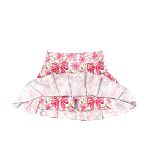 Baby Girls Red Bows Flowers Yoga Skorts Bottom Preorder