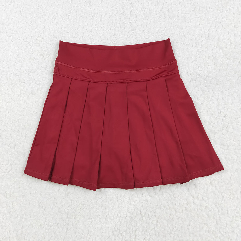 Baby Girls Dark Red Yoga Skorts Bottom Pleated Skirts