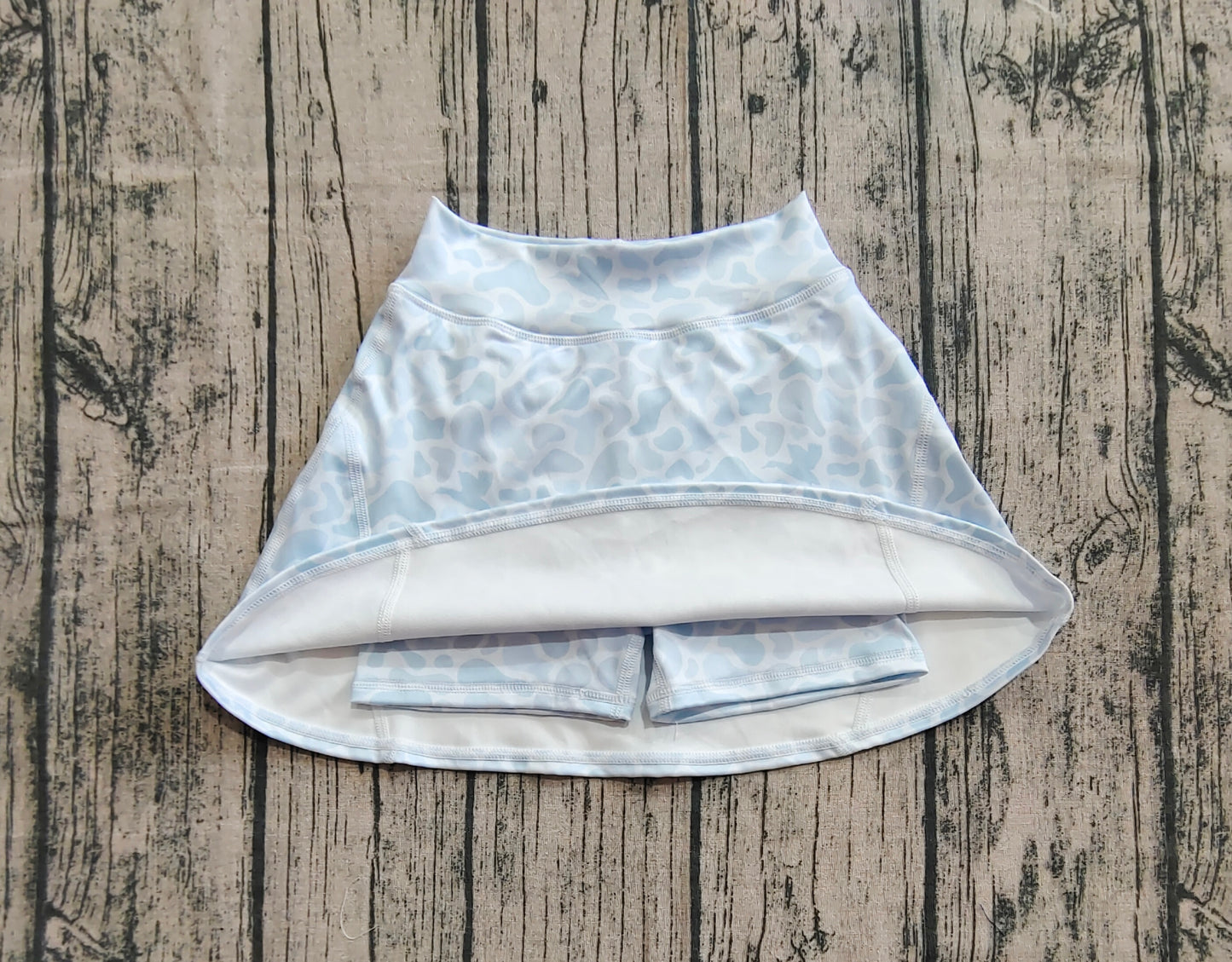Baby Girls Western Light Blue Camo Yoga Active Skorts Bottom