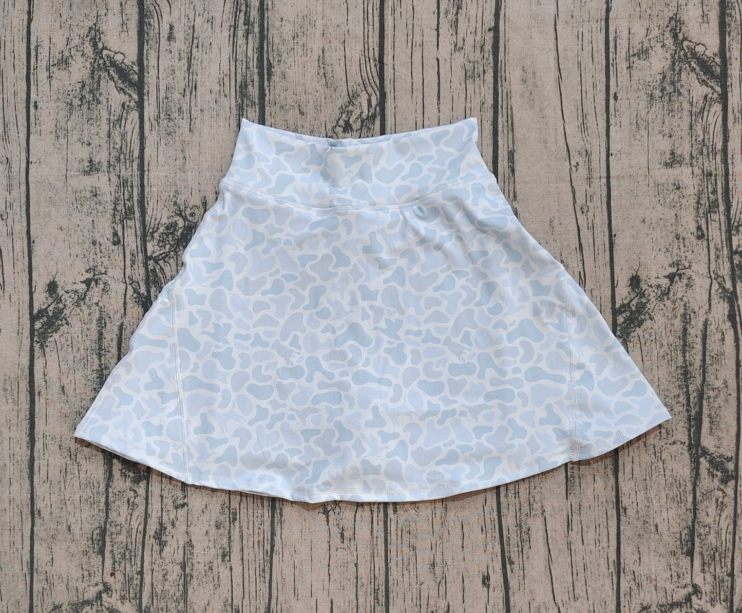 Adult Women Light Grey Camo Print Yoga Active Skirt Shorts Bottom