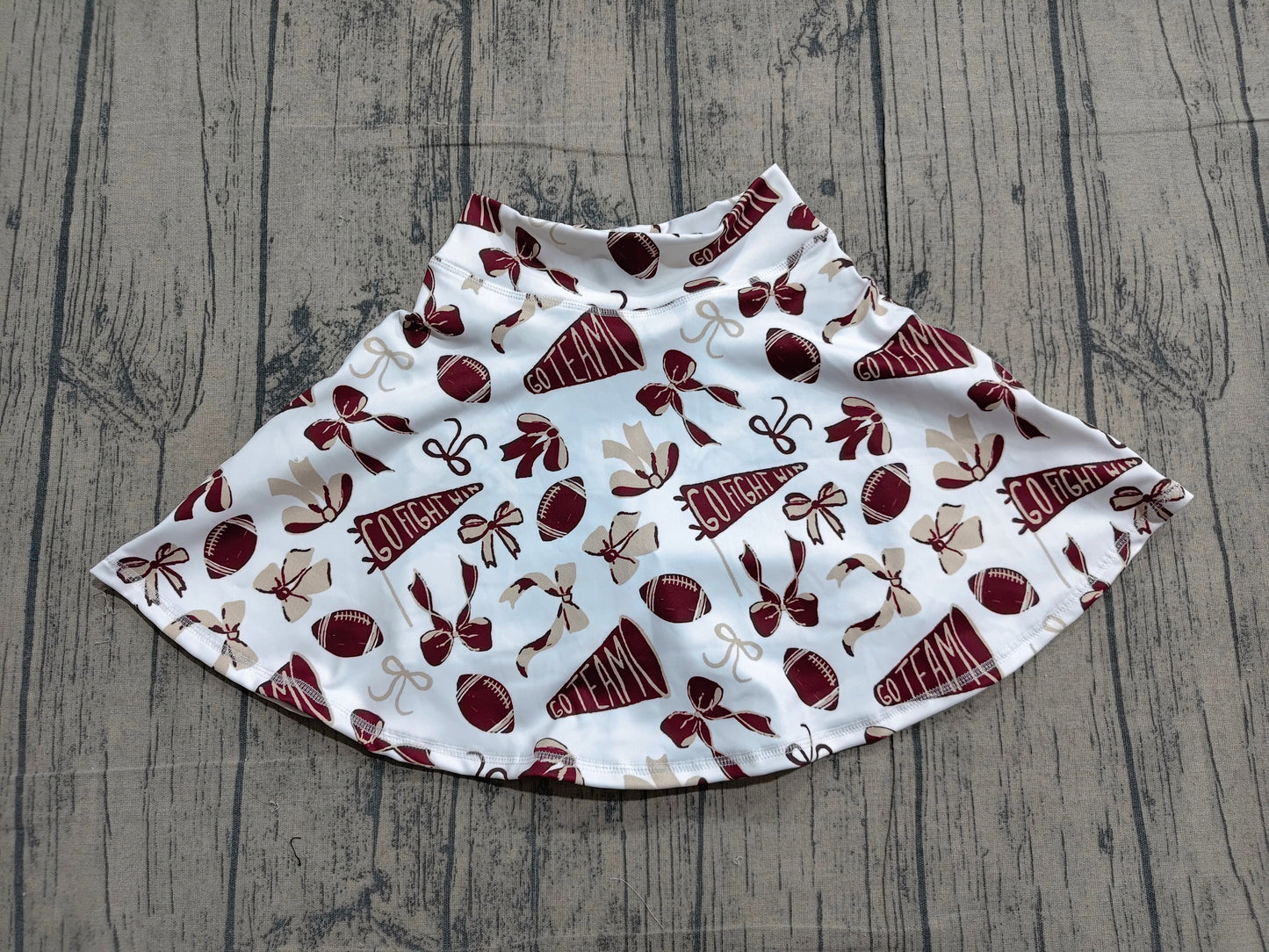 Baby Girls Dark Red Bows Go Team Yoga Skirt Shorts Bottom
