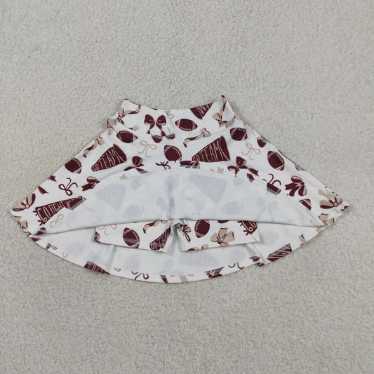 Baby Girls Dark Red Bows Go Team Yoga Skirt Shorts Bottom