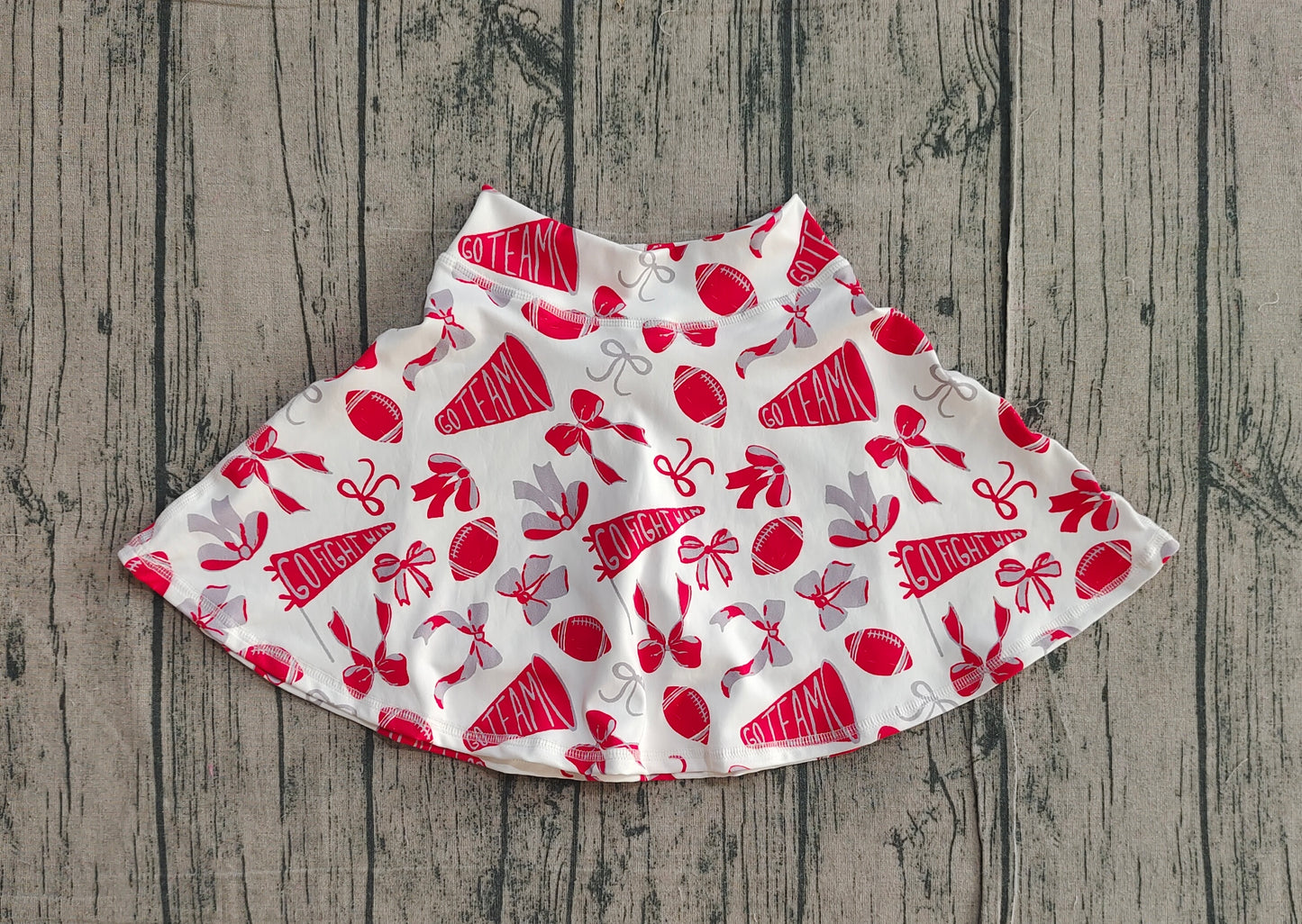 Baby Girls Red Bows Go Team Yoga Skirt Shorts Bottom Preorder