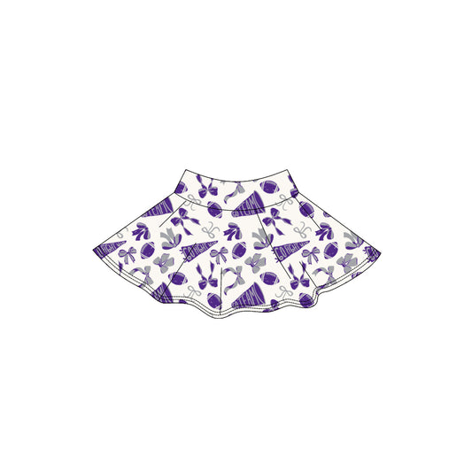 Baby Girls Purple Bows Go Team Yoga Skirt Shorts Bottom Preorder
