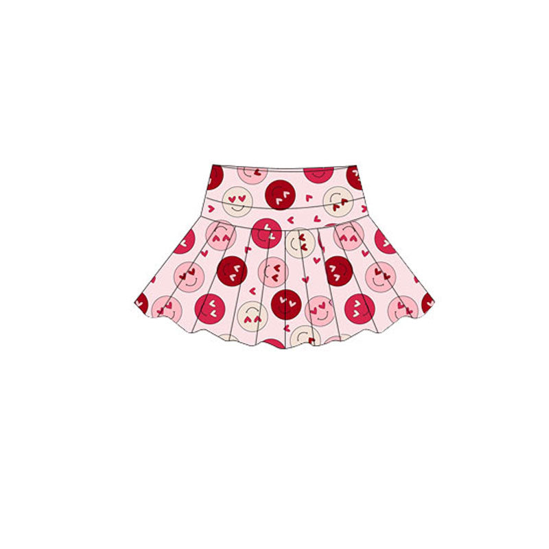 Baby Girls Pink Smiles Hearts Valentine Yoga Skirt Shorts Bottom Preorder