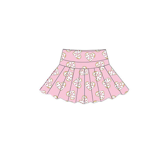 Baby Girls Pink Hearts Donuts Valentine Yoga Skirt Shorts Bottom Preorder