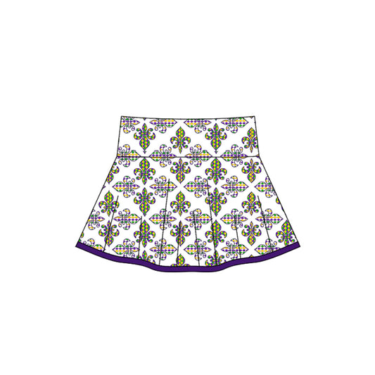 Baby Girls Mardigras Anchors Plaid Yoga Skirt Shorts Bottom Preorder