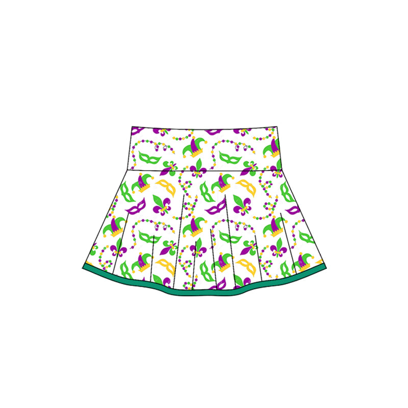 Baby Girls Mardigras Anchors Masks Yoga Skirt Shorts Bottom Preorder