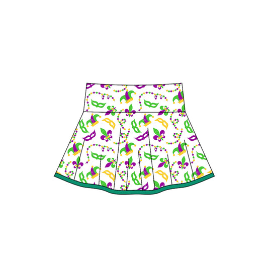 Baby Girls Mardigras Anchors Masks Yoga Skirt Shorts Bottom Preorder