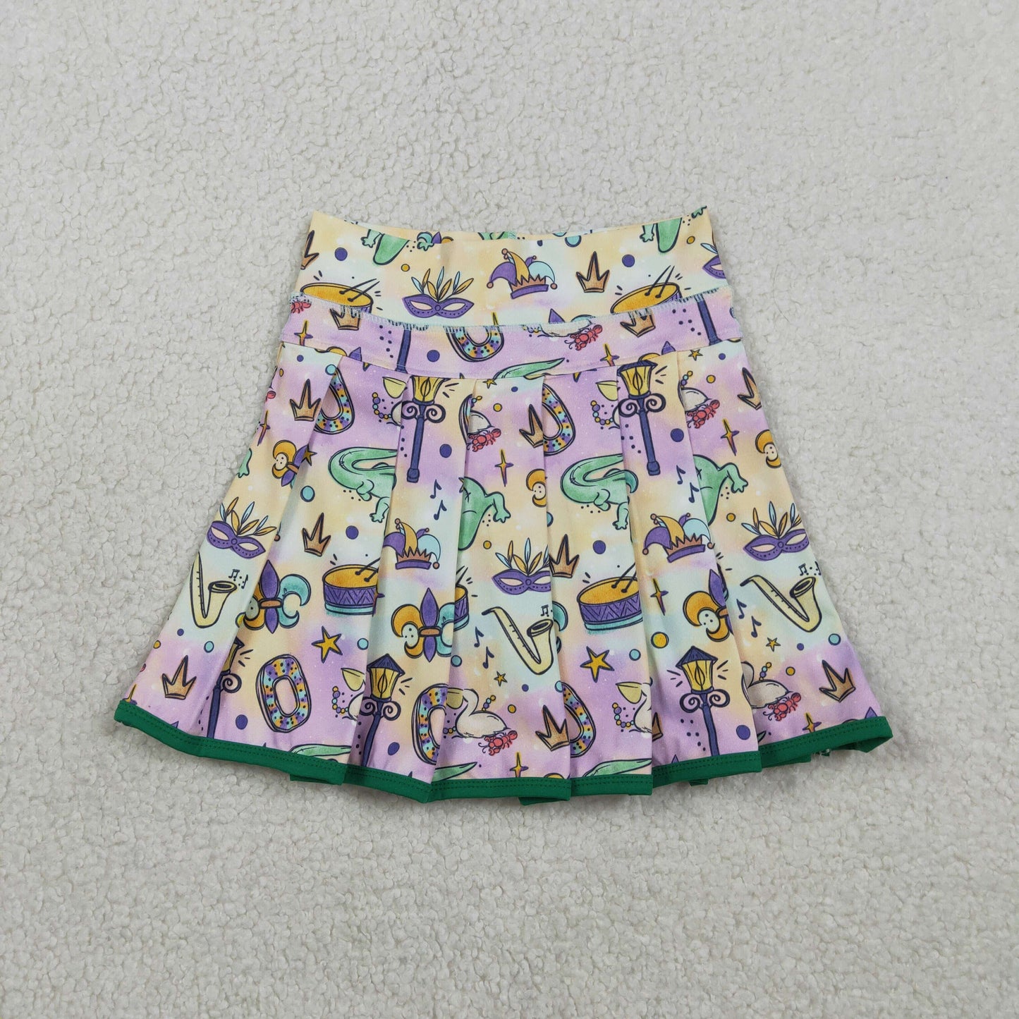 Baby Girls Mardigras Anchors Crocodiles Yoga Active Skirt Shorts Bottom