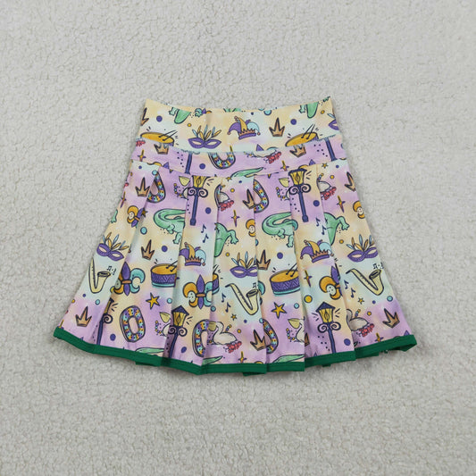 Baby Girls Mardigras Anchors Crocodiles Yoga Active Skirt Shorts Bottom