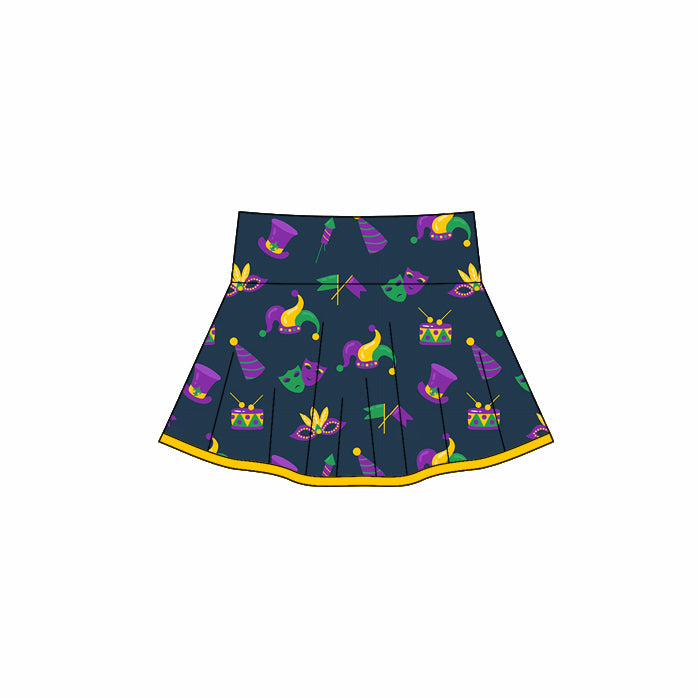 Baby Girls Mardigras Anchors Masks Yoga Skirt Shorts Bottom Preorder