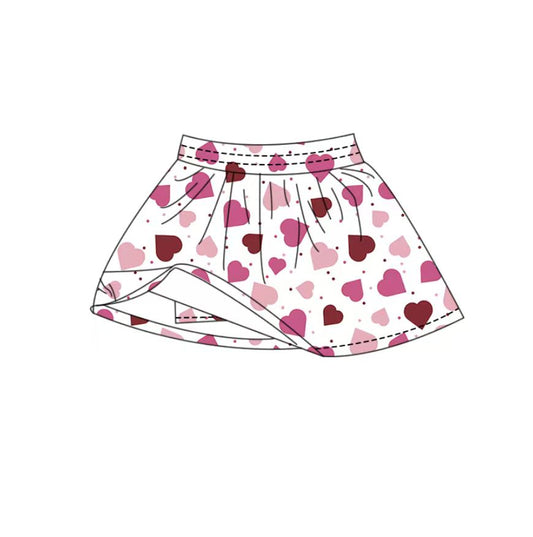 Baby Girls Pink Hearts Polka Dots Yoga Skirt Shorts Bottom Preorder