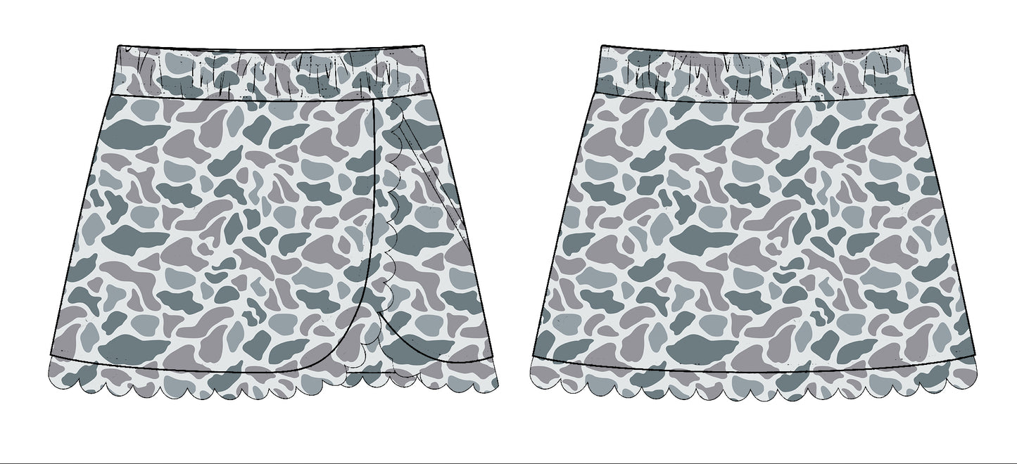 Baby Girls Grey Camo Southern Yoga Skirts Bottom Preorder
