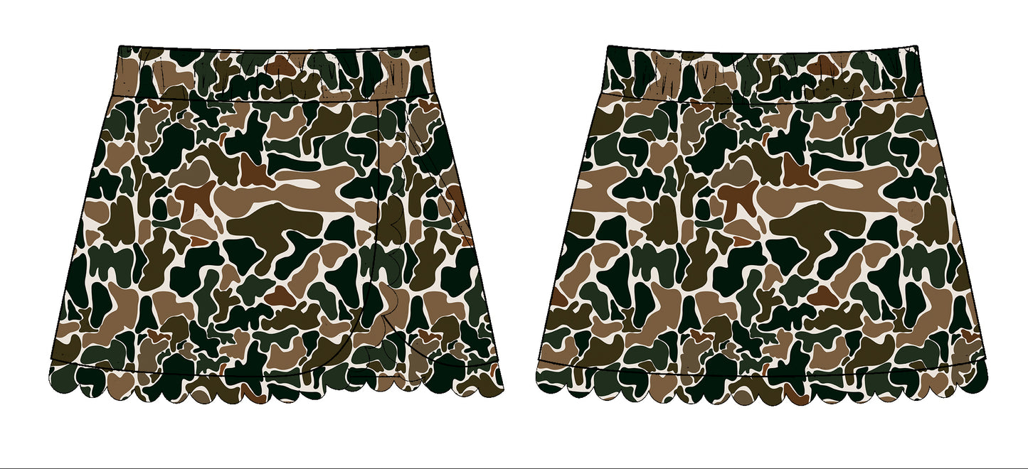 Baby Girls Dark Brown Camo Southern Yoga Skirts Bottom Preorder