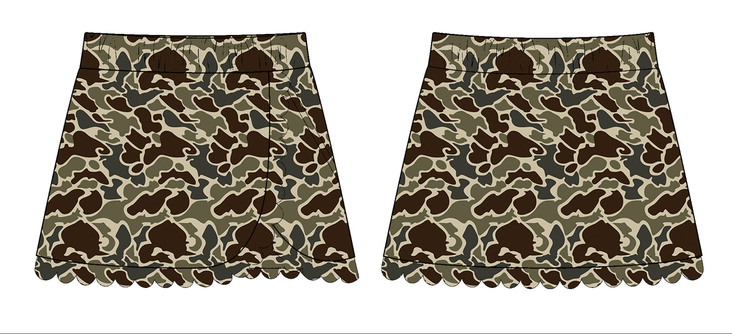 Baby Girls Dark Khaki Camo Southern Yoga Skirts Bottom Preorder