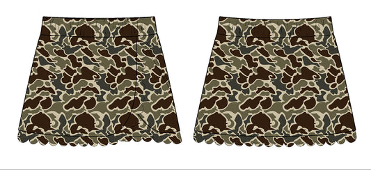 Baby Girls Dark Khaki Camo Southern Yoga Skirts Bottom Preorder