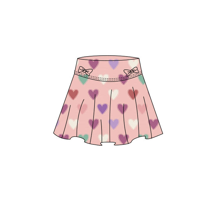 Baby Girls Colorful Hearts Bows Yoga Skirt Shorts Bottom Preorder