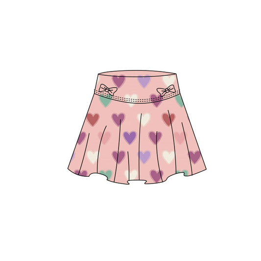 Baby Girls Colorful Hearts Bows Yoga Skirt Shorts Bottom Preorder