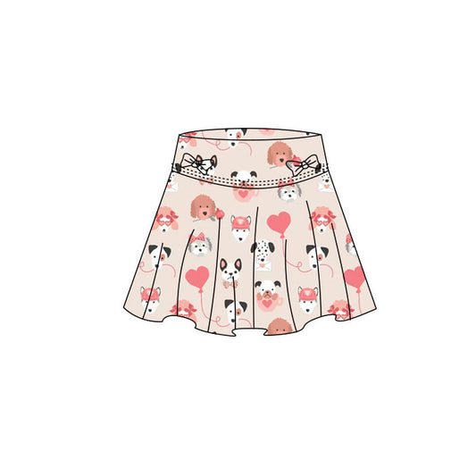 Baby Girls Dogs Hearts Bows Yoga Skirt Shorts Bottom Preorder