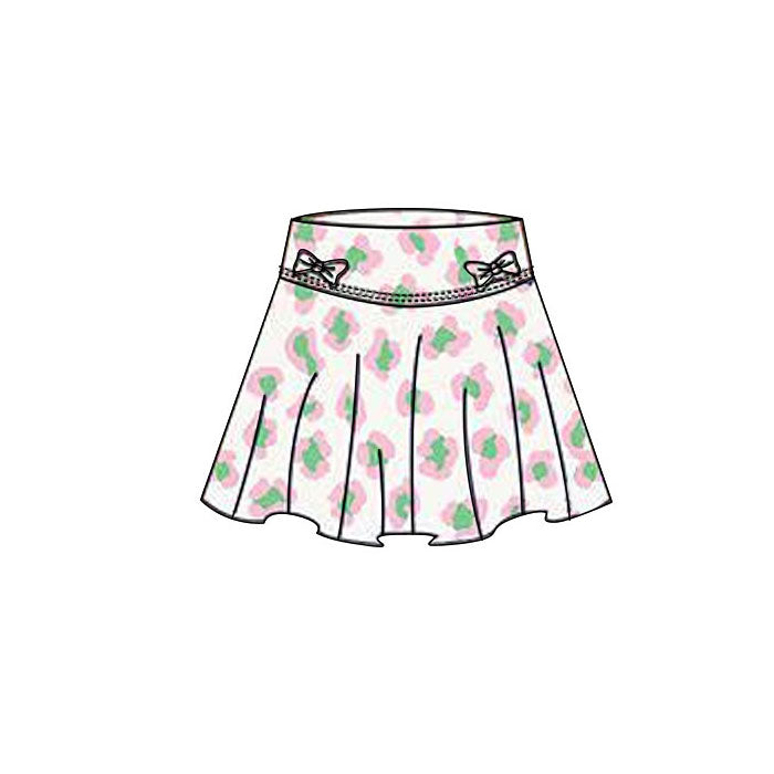 Baby Girls Green Pink Leopard Yoga Skirt Shorts Bottom Preorder