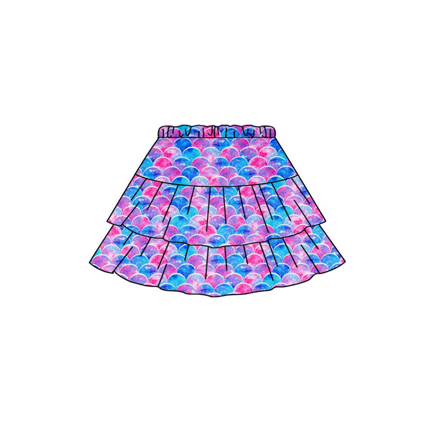 Baby Girls Purple Pink Mermaid Ruffle Skirts Bottom Preorder